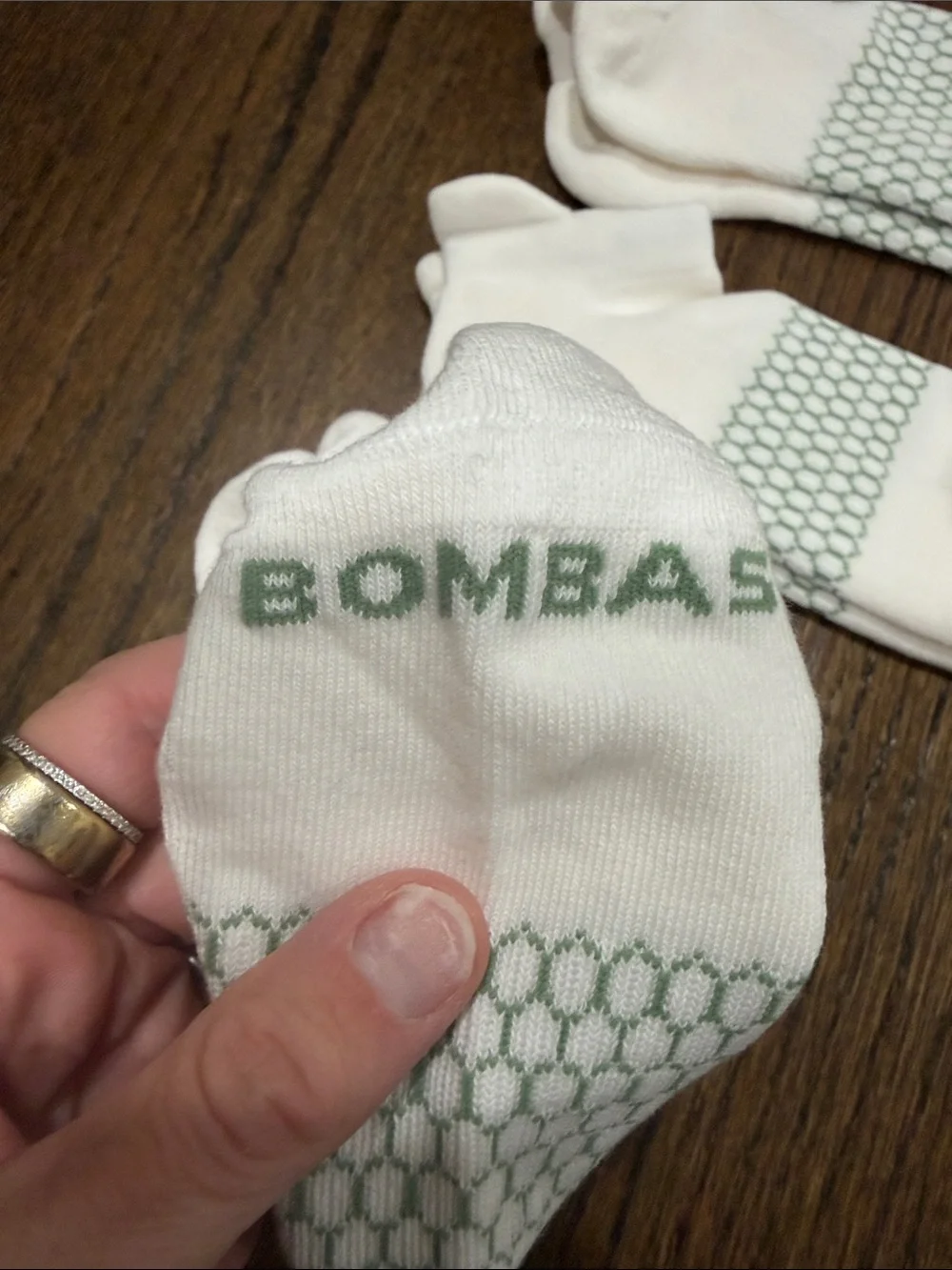 Bombas White Low-Cut No-Show Socks with Green Accent - 3 Pack